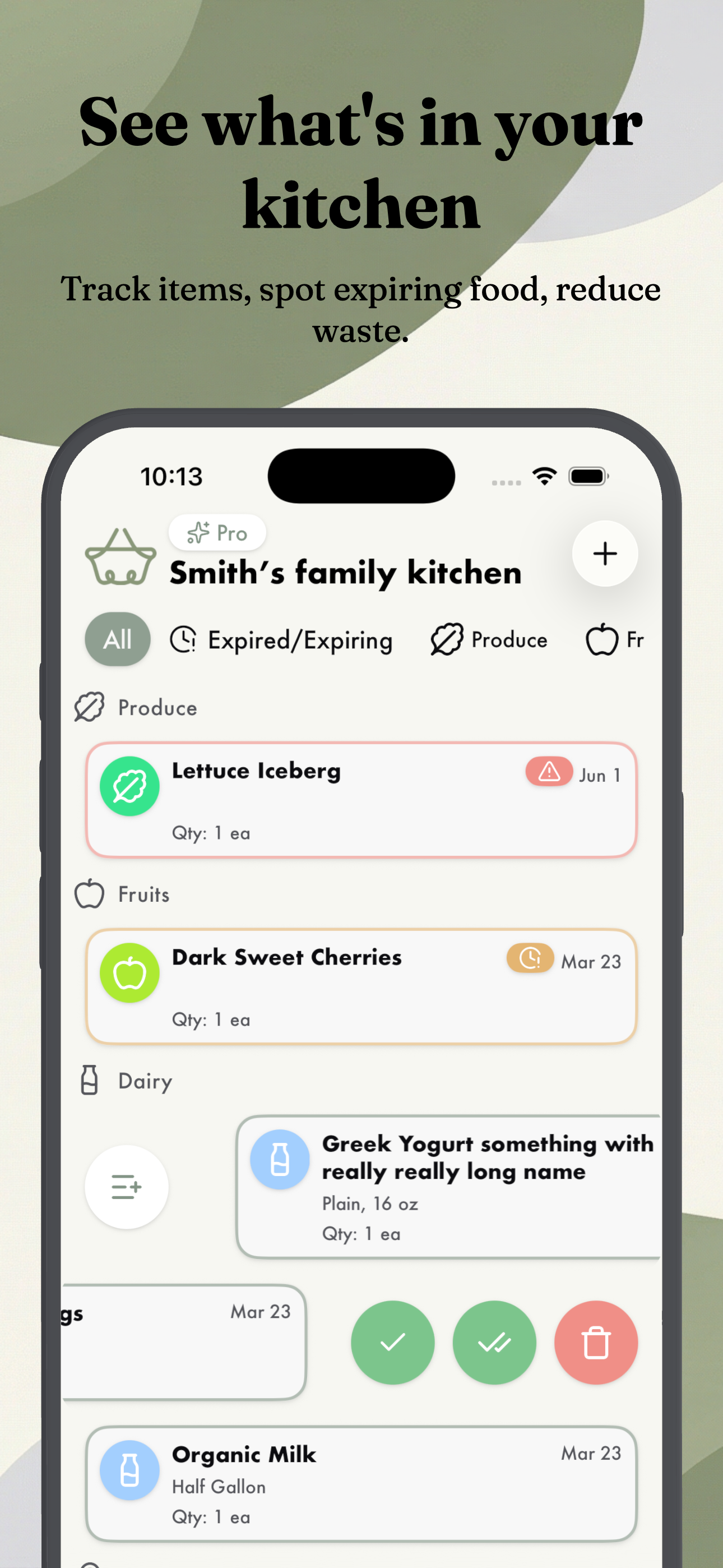 Kitchen and expiration at a glance