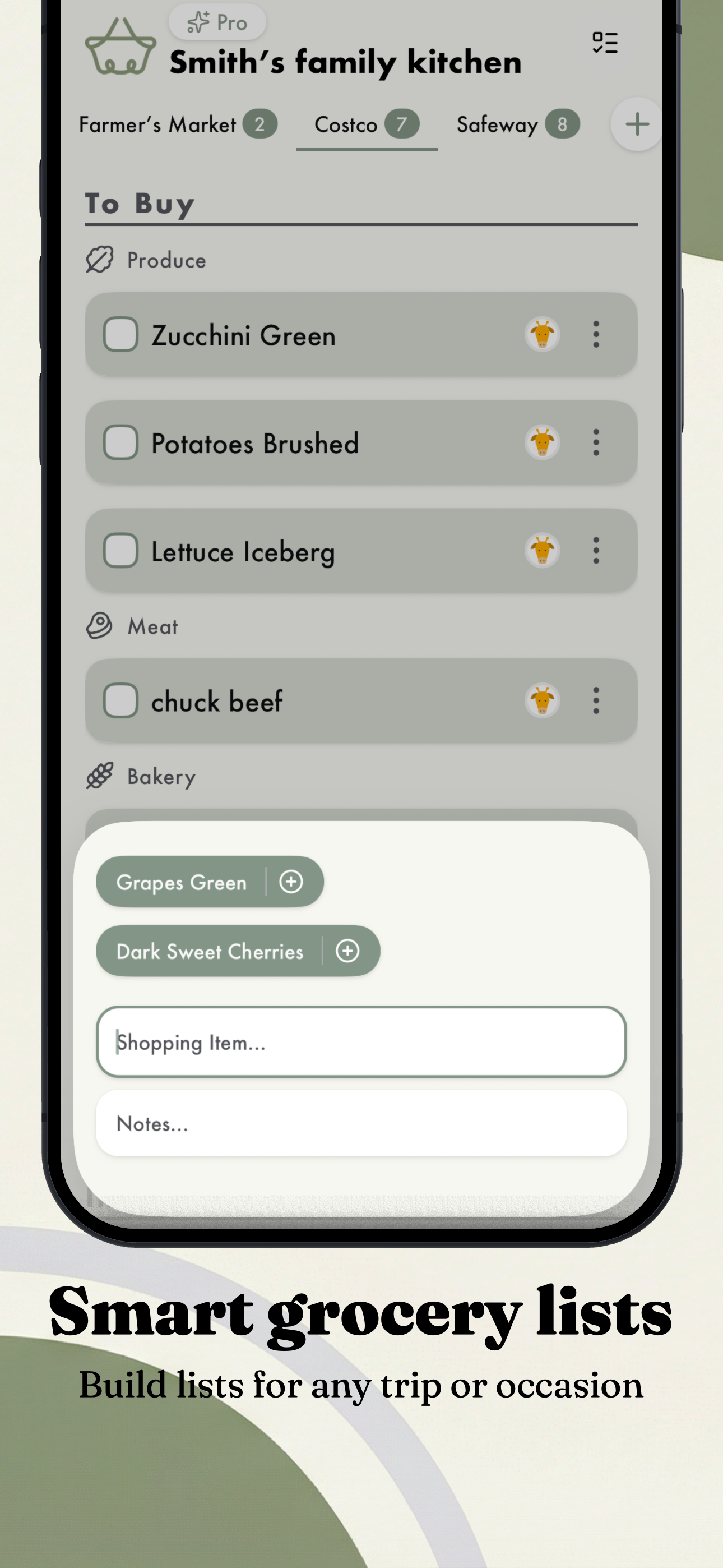 Shopping lists that get used